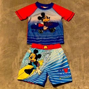 Mickey Mouse 18M 18 Month Swim Trunks Rash Guard
